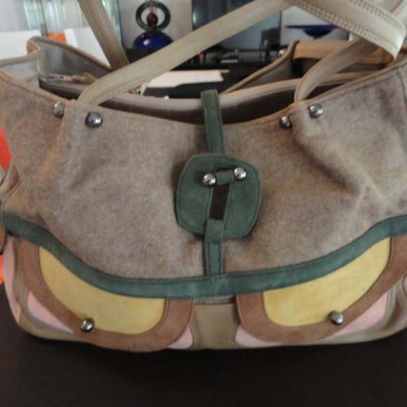 Renaud Pellegrino Suede for Famale Handbag - Multicolor - Medium Size. - Picture 1 of 9